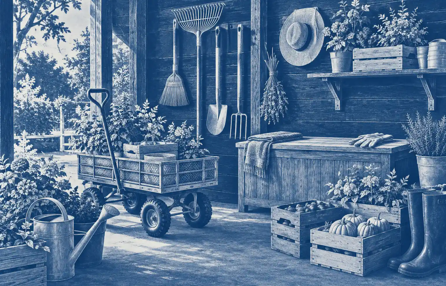 Illustration of seasonal businesses and their working space